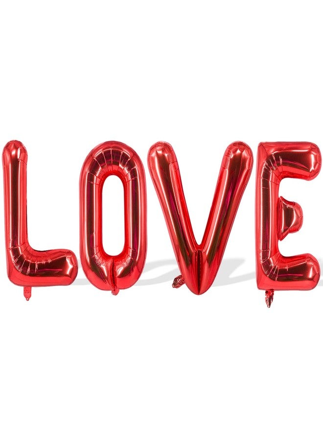 Tagberoy Red Love 40 inch LOVE Balloons, 4 Pack Foil Letter Balloons for Valentine's Day Decorations - Image 1